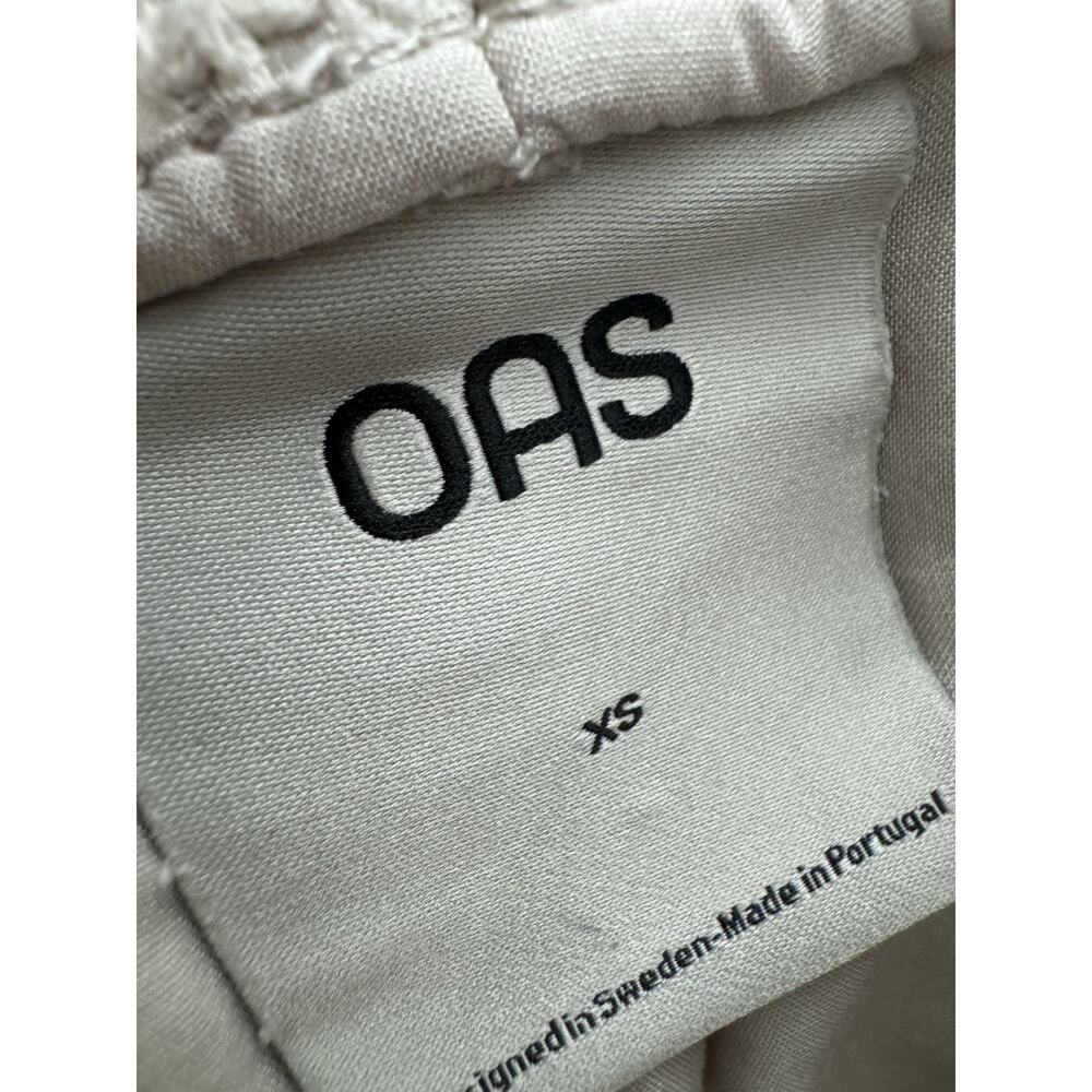 OAS Atlas Cuba Crochet Shirt Shorts Set XS Cream Resort Cabana Beach Camp Unisex - Picture 9 of 13